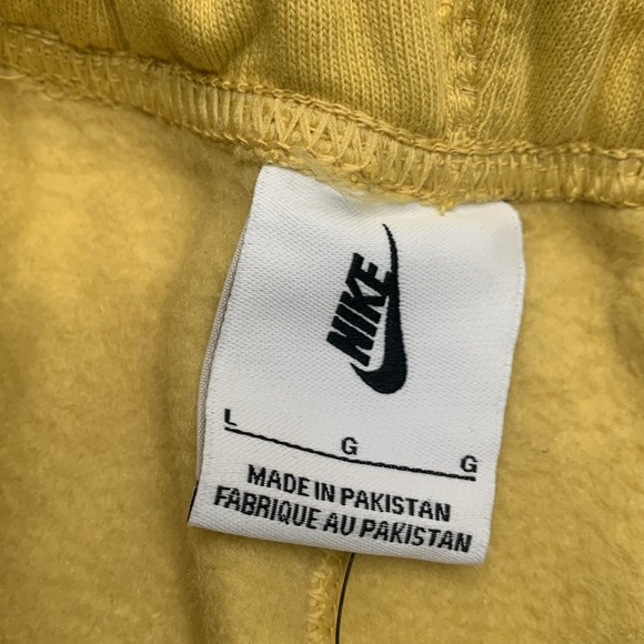 Nike Solo Swoosh Men’s Yellow Pants Loose Fit Straight Leg Reg Length Size L - Picture 5 of 14